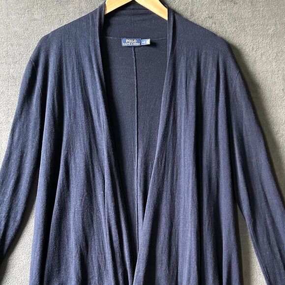 Polo Ralph Lauren Open Cardigan Sweater Navy Blue Silk Blend - Women's Size S/P - Picture 1 of 6